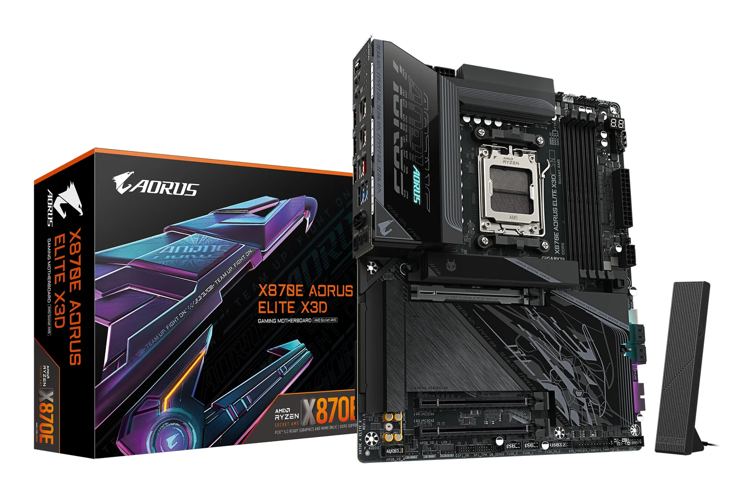 Motherboard Gigabyte X870E AORUS ELITE X3D Socket AM5 DDR5 PCIe 5.0 Wi-Fi 7 LAN 5GbE