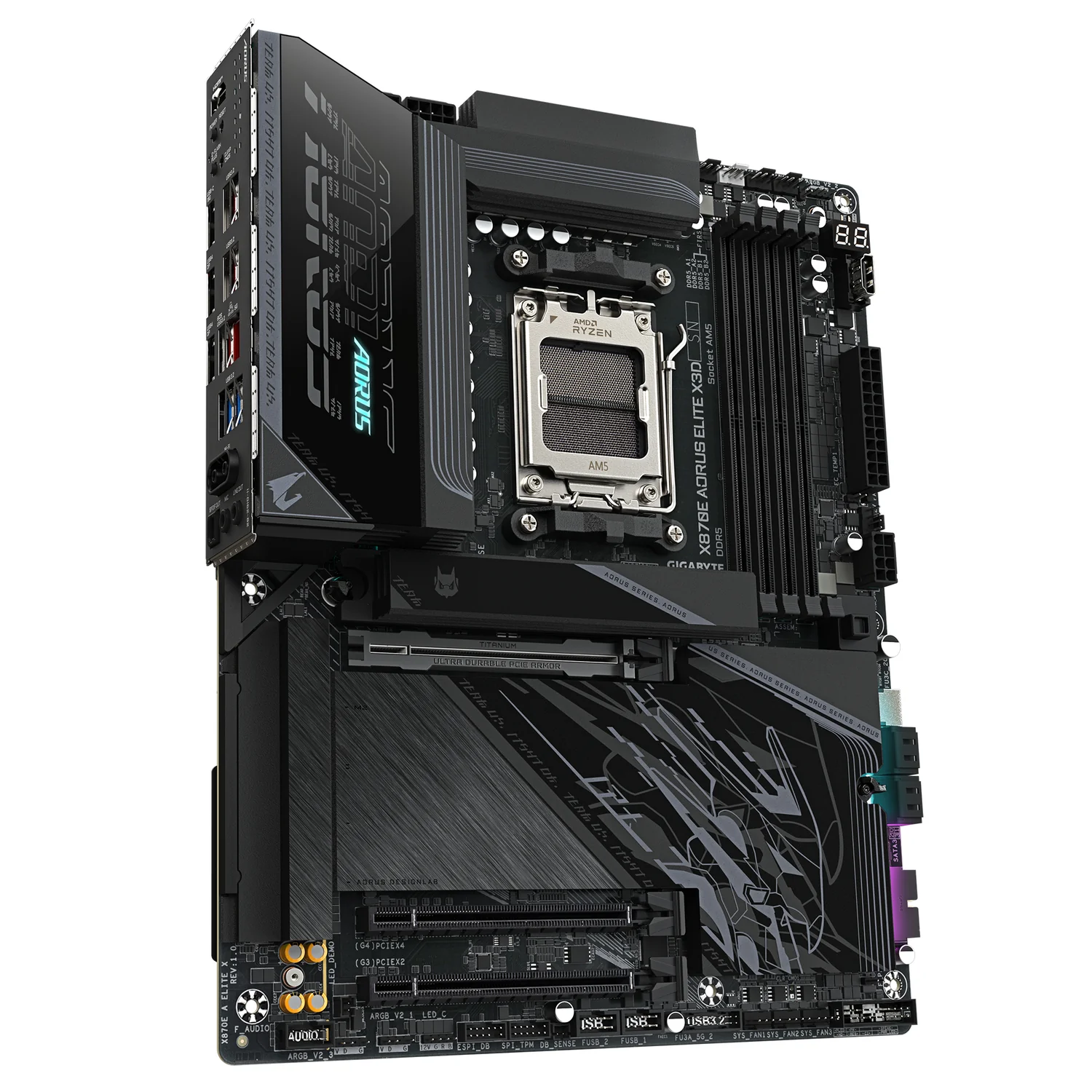 Motherboard Gigabyte X870E AORUS ELITE X3D Socket AM5 DDR5 PCIe 5.0 Wi-Fi 7 LAN 5GbE - Imagem 3