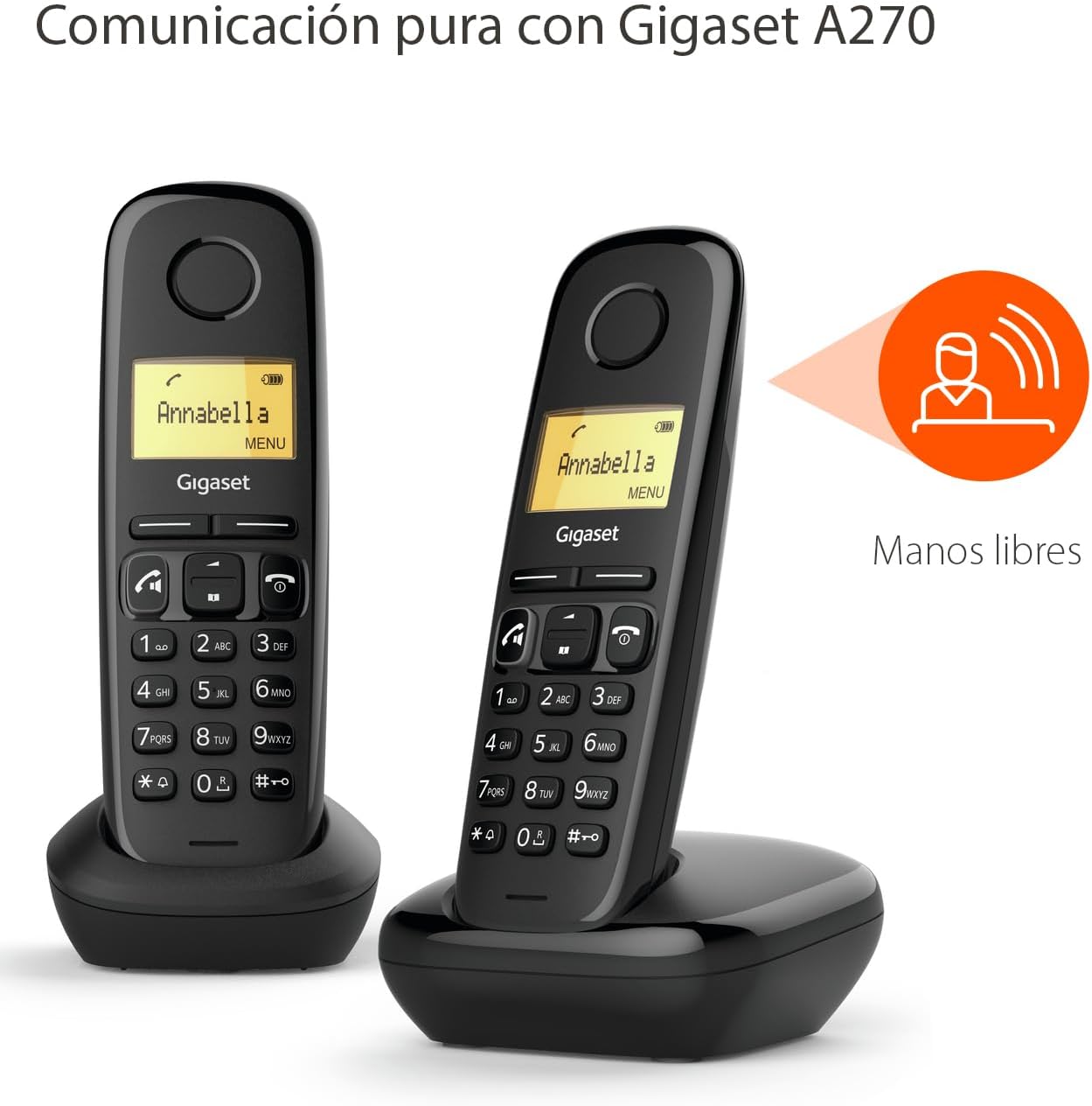 Telefone Sem Fios Gigaset A270/ Pack DUO/ Preto - Imagem 4