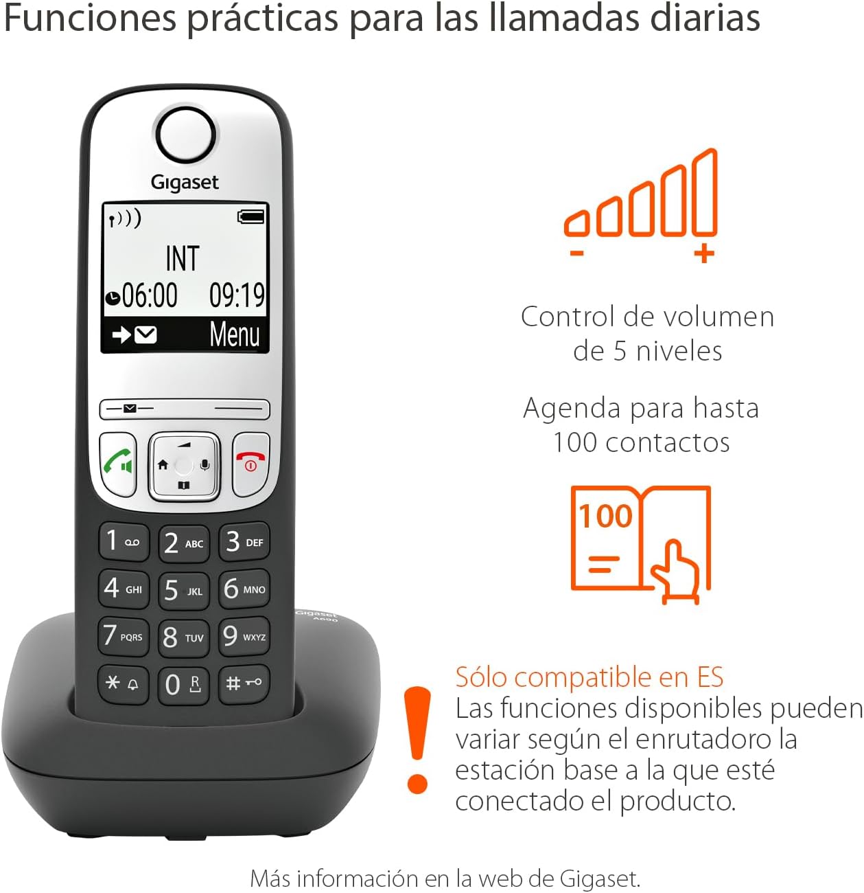 Telefone Sem Fios Gigaset A690/ Preto - Imagem 2