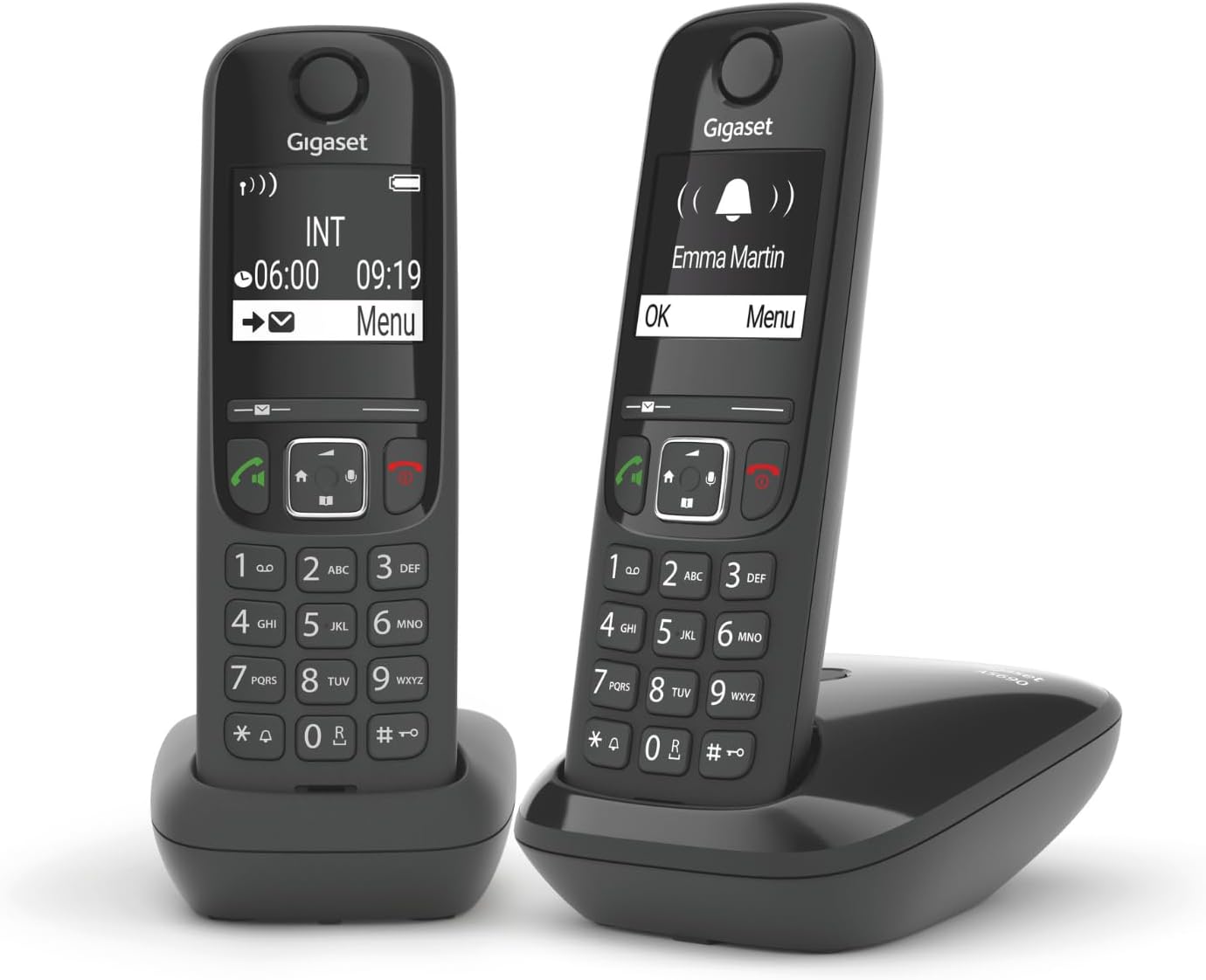 Telefone Sem Fios Gigaset AS690 / Pack DUO / Preto