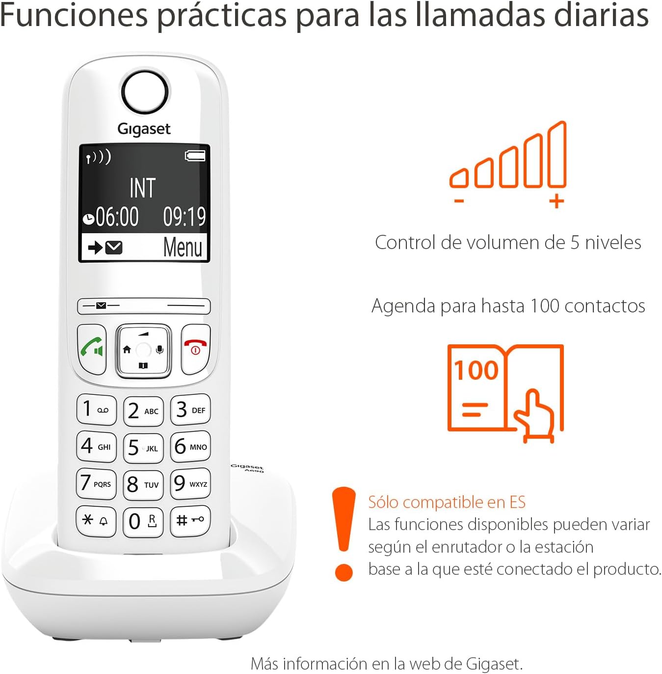 Telefone Sem Fios Gigaset AS690/ Branco - Imagem 2