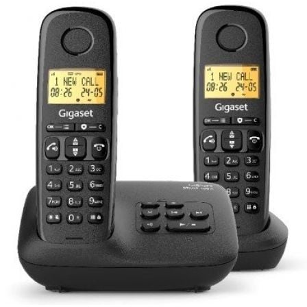 Telefone Sem Fios Gigaset Basic 100/ Pack DUO/ Preto