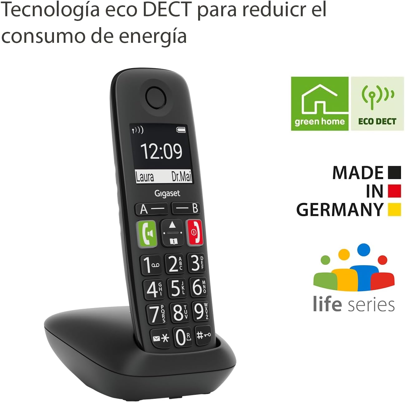 Telefone Sem Fios Gigaset E290/ Preto - Imagem 5