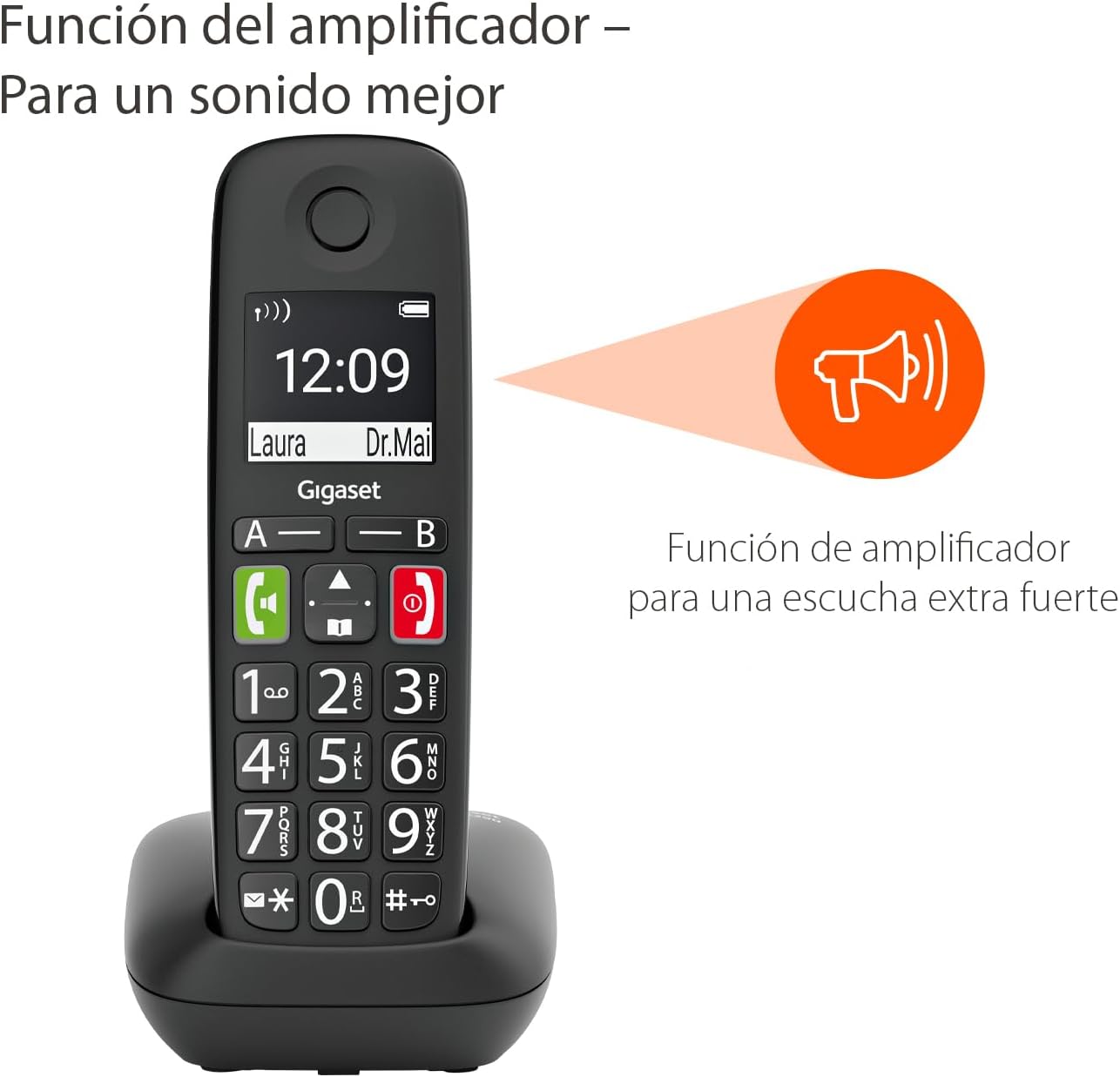 Telefone Sem Fios Gigaset E290/ Preto - Imagem 4