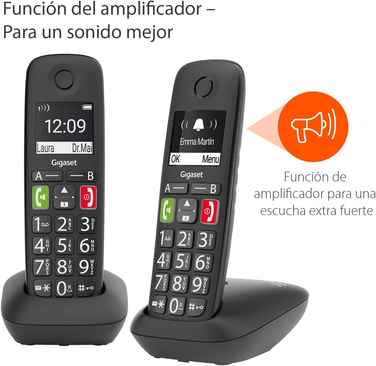 Telefone Sem Fios Gigaset E290/ Pack DUO/ Preto - Imagem 4