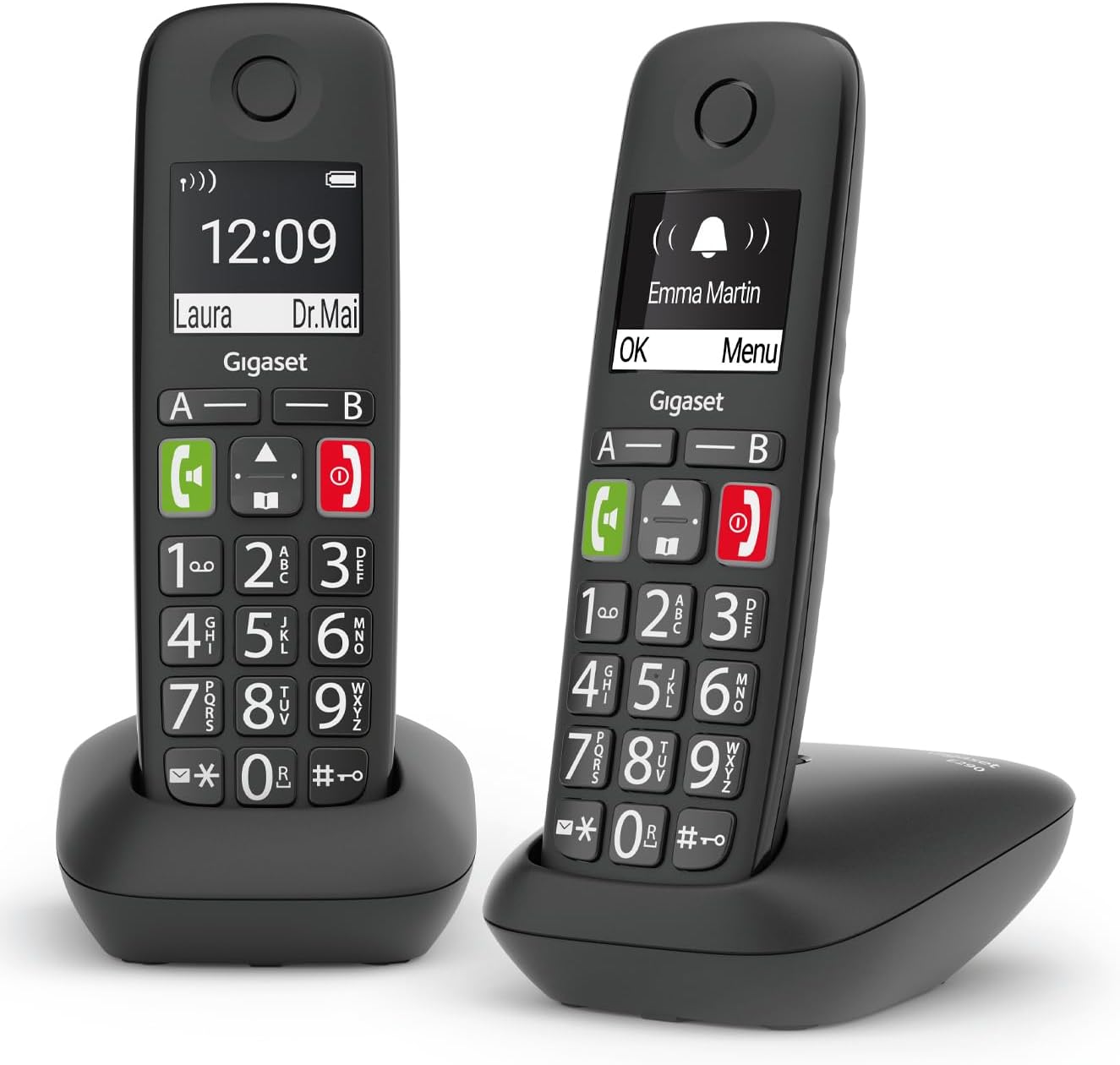 Telefone Sem Fios Gigaset E290/ Pack DUO/ Preto