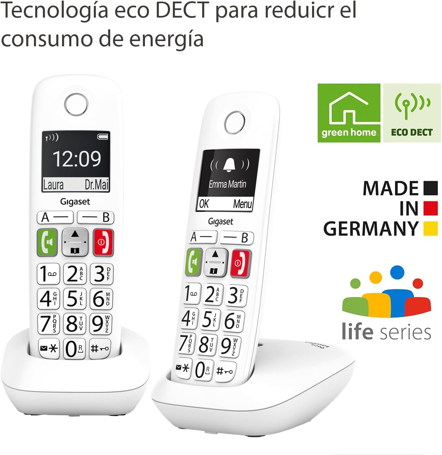 Telefone Sem Fios Gigaset E290/ Pack DUO/ Branco - Imagem 6