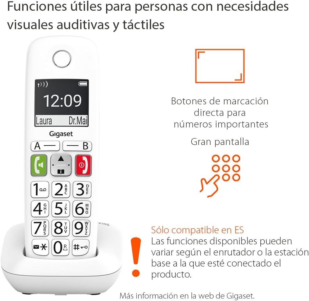 Telefone Sem Fios Gigaset E290/ Branco - Imagem 2