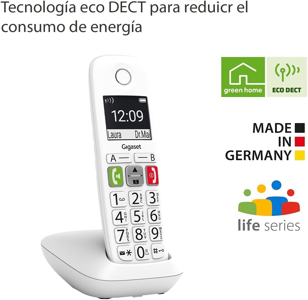 Telefone Sem Fios Gigaset E290/ Branco - Imagem 5