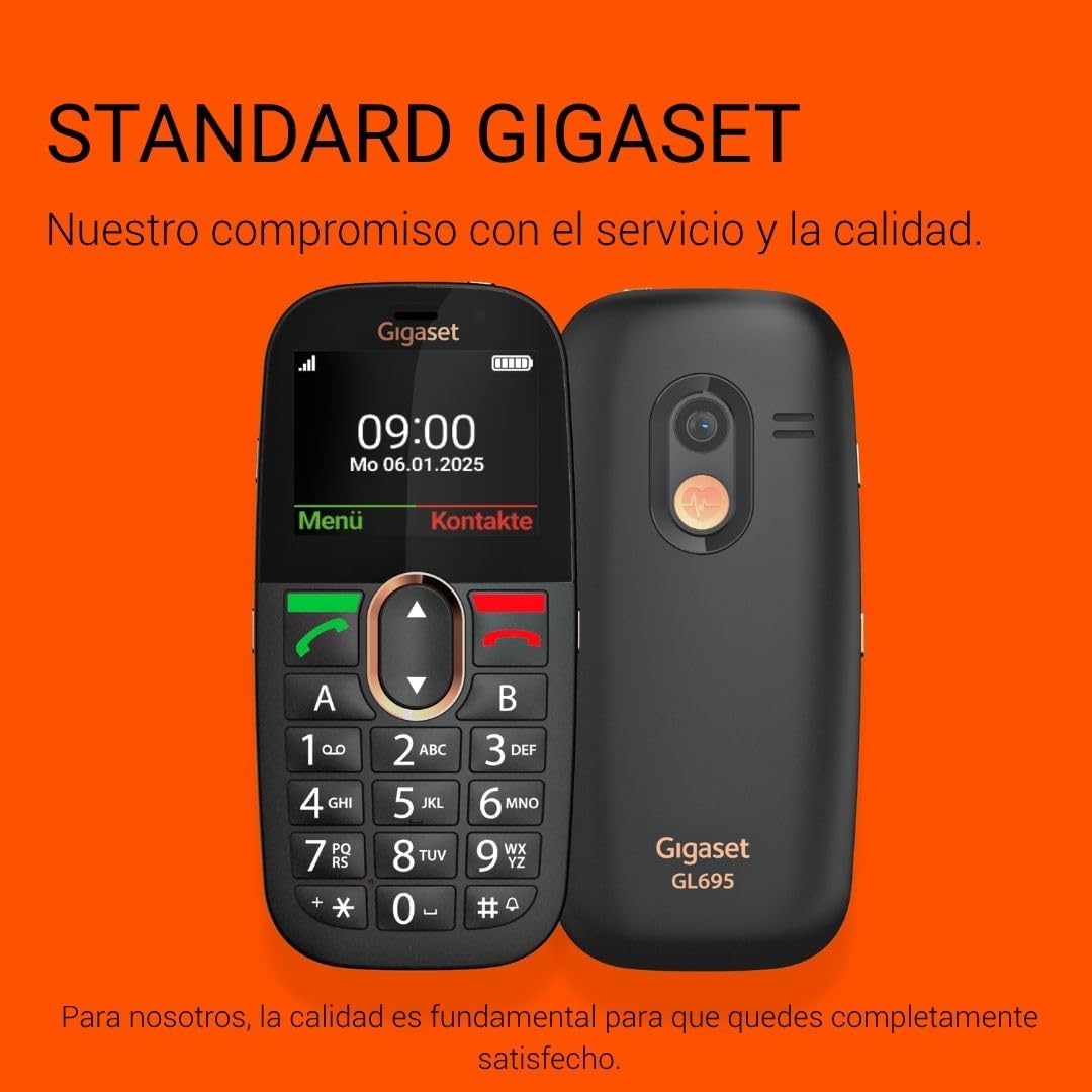 Telemóvel Gigaset GL695 4G para Seniores Ecrã 2.31" Botão SOS Teclas Grandes Base de Carga Preto - Imagem 5