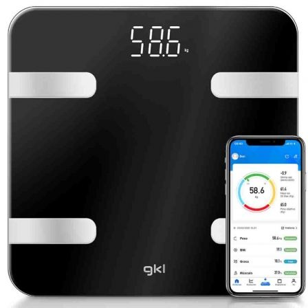 Balança de Casa de Banho GKL Fitblue 300 Preto/ Até 180kg