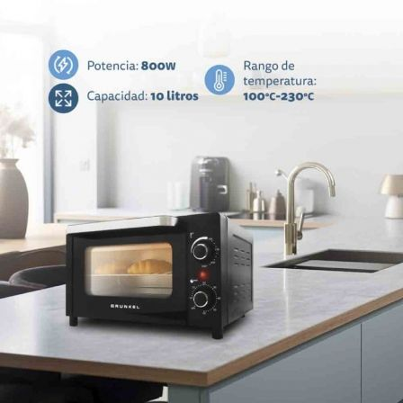 Forno de Bancada Grunkel HR-10MINI/ 1600W/ Capacidade 10L/ Preto - Imagem 3