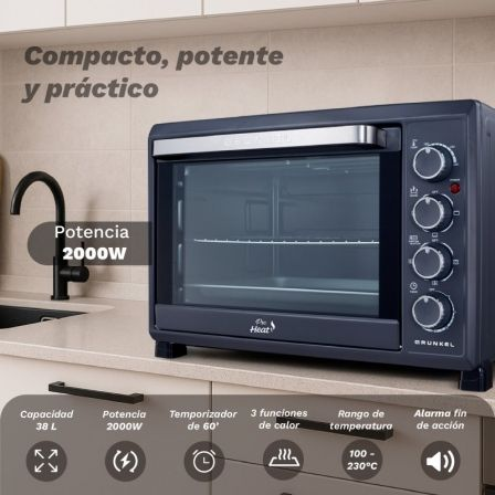Forno de Bancada Grunkel HR-38PRO/ 2000W/ Capacidade 38L/ Preto - Imagem 3