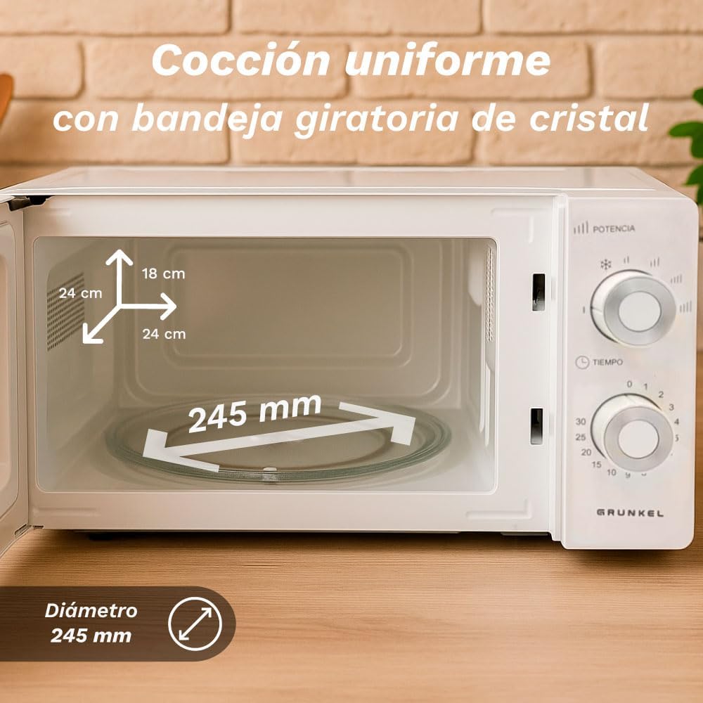 Micro-Ondas Grunkel MW-20MG/ 700W/ Capacidade 20L/ Branco - Imagem 3