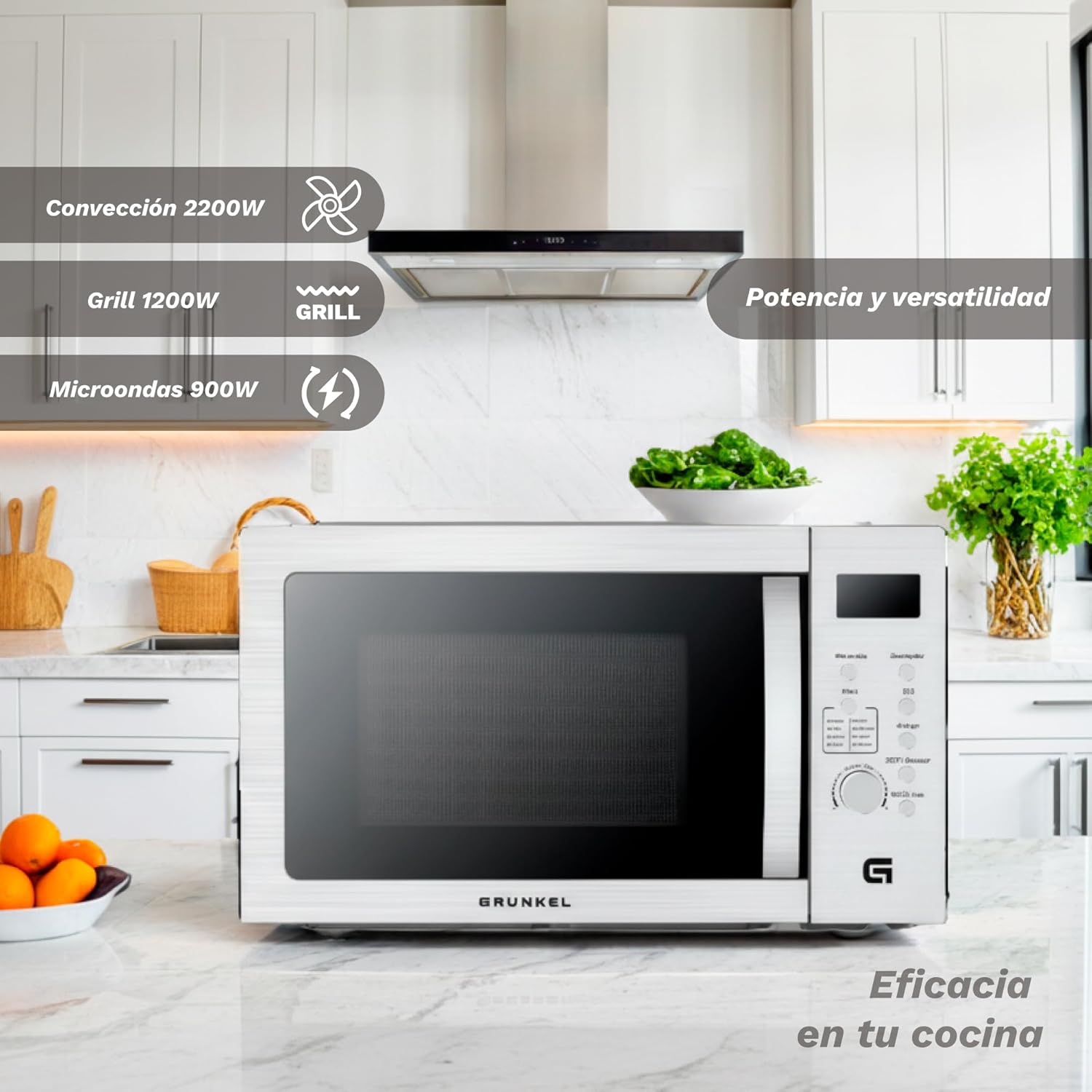 Micro-ondas Grunkel MW-28AIRFRYER/ 900W/ Capacidade 28L/ Função Grill/ Função Airfryer/ Prateado - Imagem 5