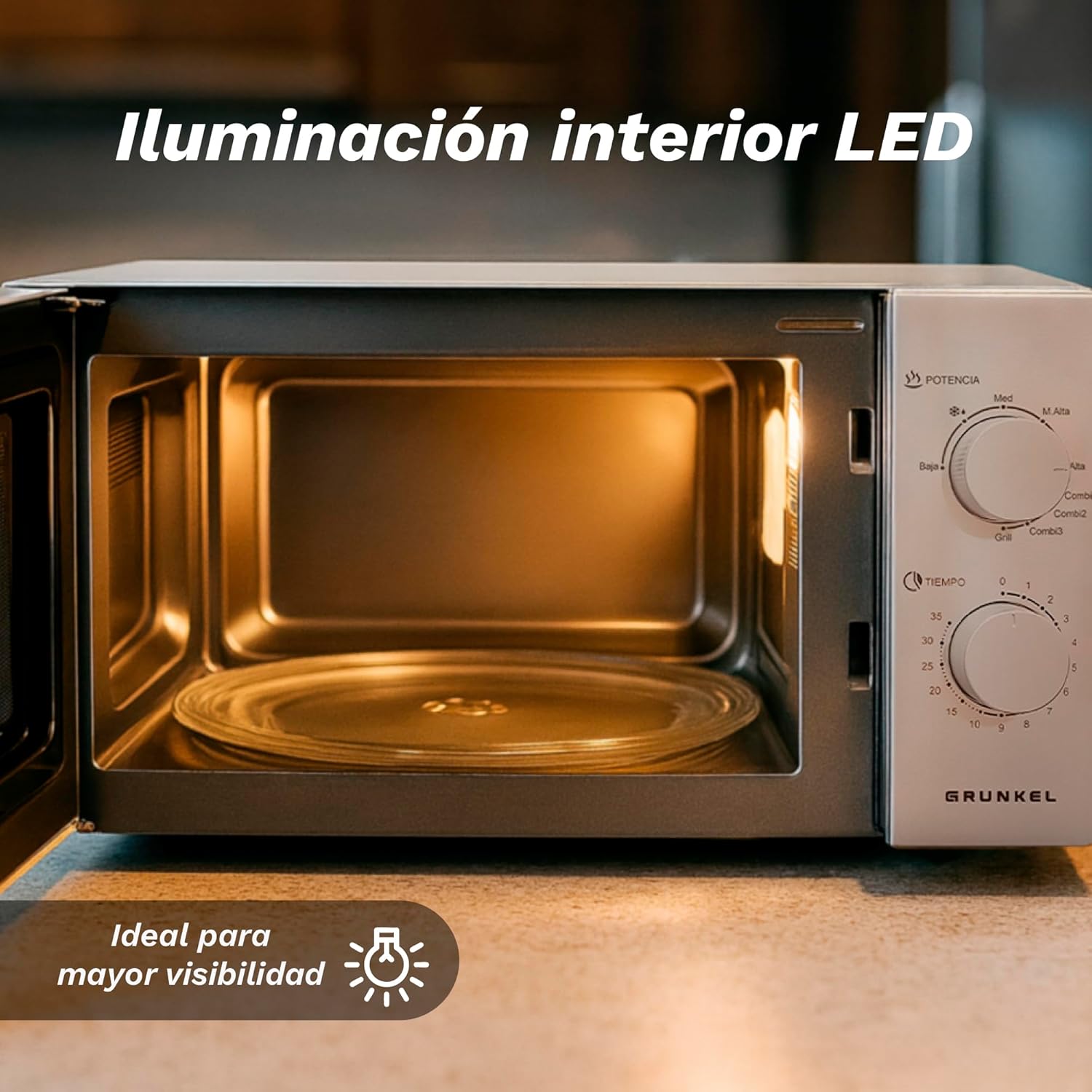 Micro-ondas Grunkel MWG-20INOX 20L 700W com Grill 900W Inox - Imagem 3