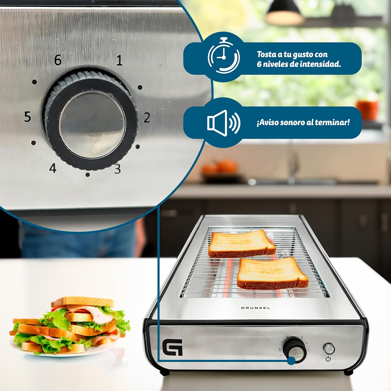 Torradeira Grunkel TSP-INOX/ 600W/ Prata - Imagem 4