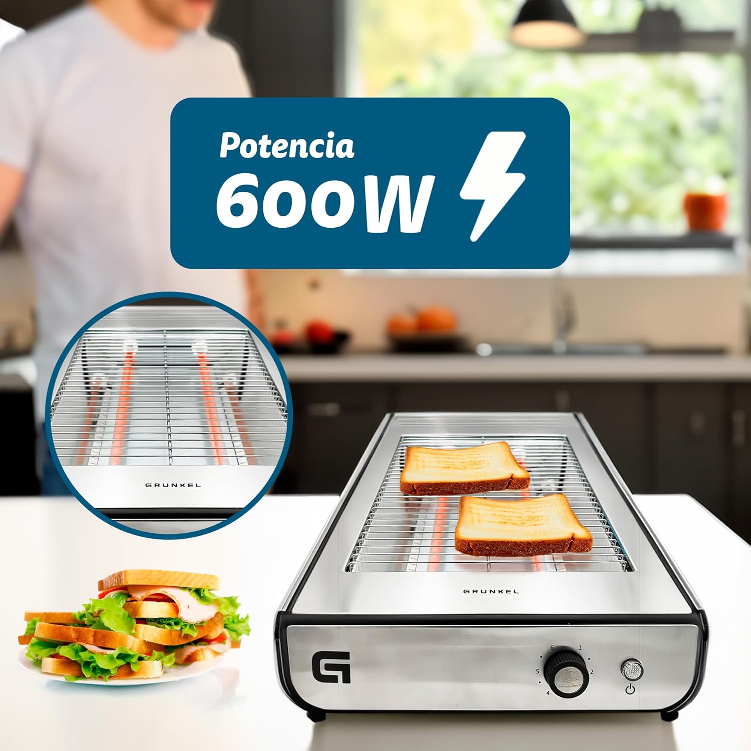 Torradeira Grunkel TSP-INOX/ 600W/ Prata - Imagem 2