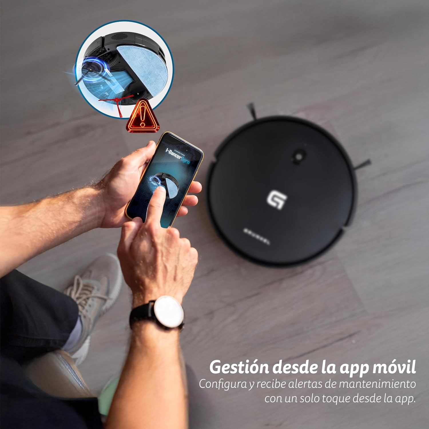 Robot Aspirador Grunkel I-DANCER GYRO/ Lava-Chão/ Controlo por WiFi/ Preto - Imagem 6