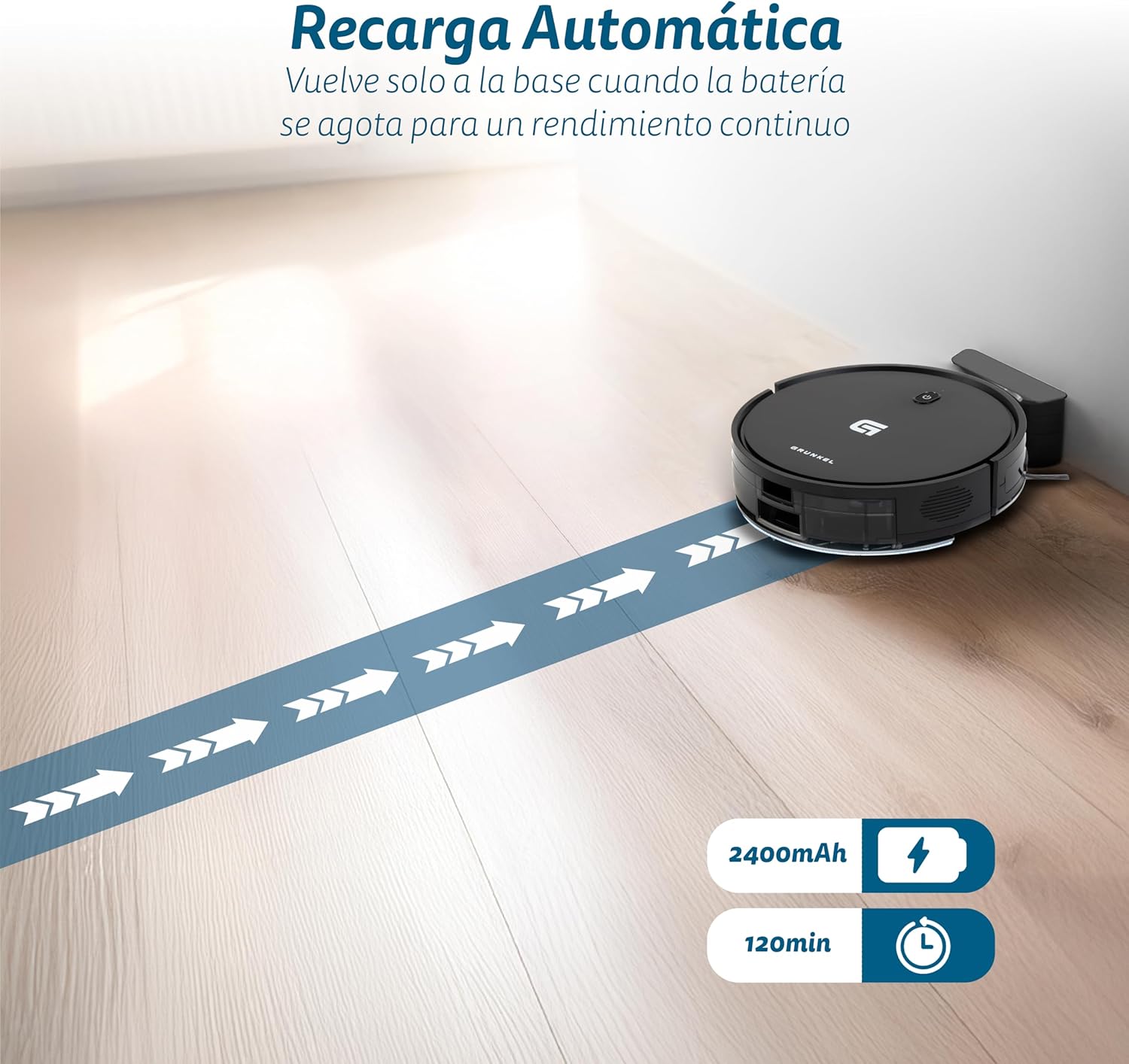Robot Aspirador Grunkel I-DANCER GYRO/ Lava-Chão/ Controlo por WiFi/ Preto - Imagem 5