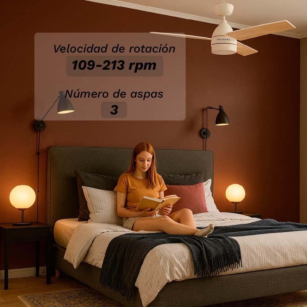 Ventilador de Teto Grunkel SKYECO-52/ 28W/ 3 Pás 132cm/ 6 Velocidades - Imagem 4
