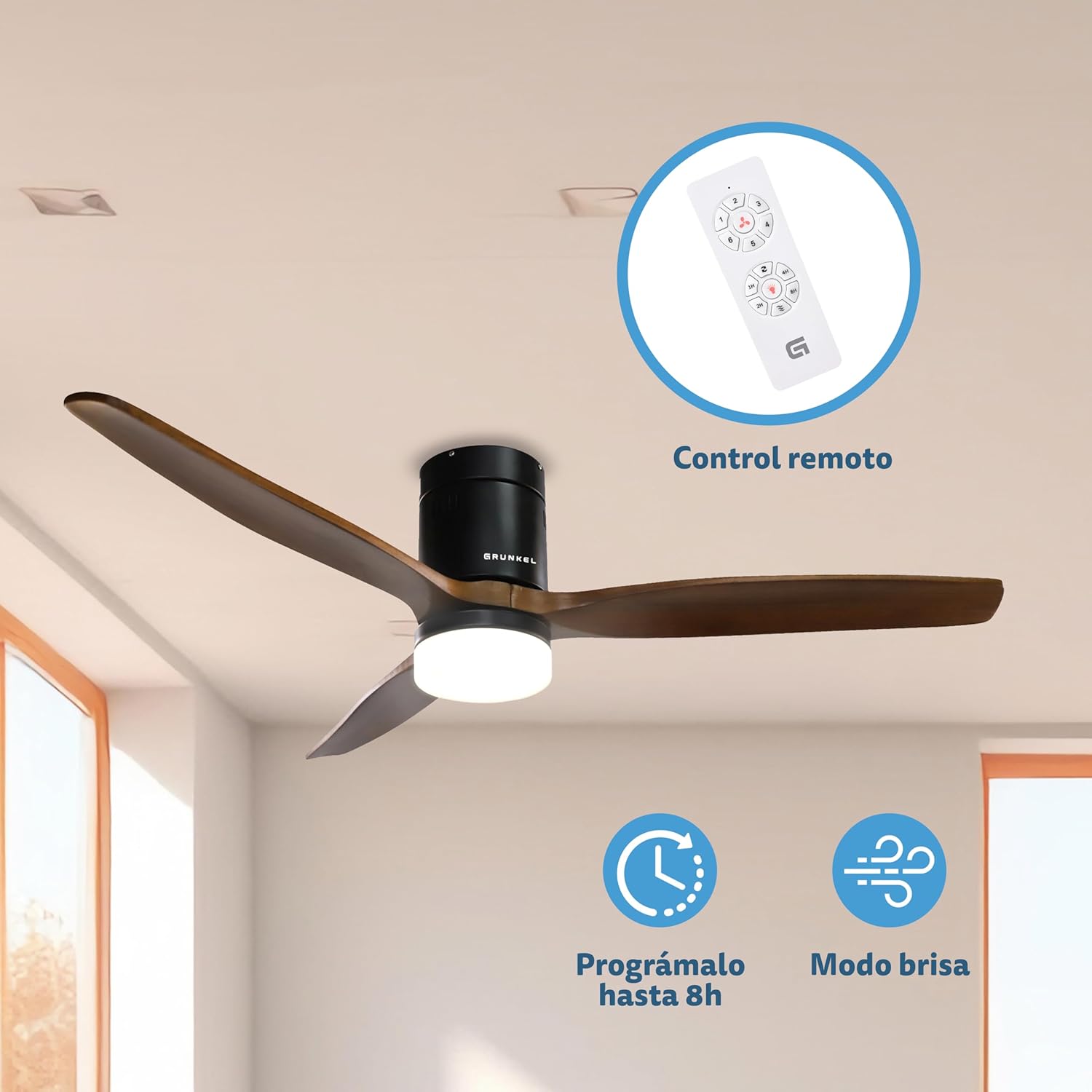 Ventilador de Teto Grunkel SKYWIND-52WN/ 41W/ 3 Pás 132cm/ 6 Velocidades - Imagem 4