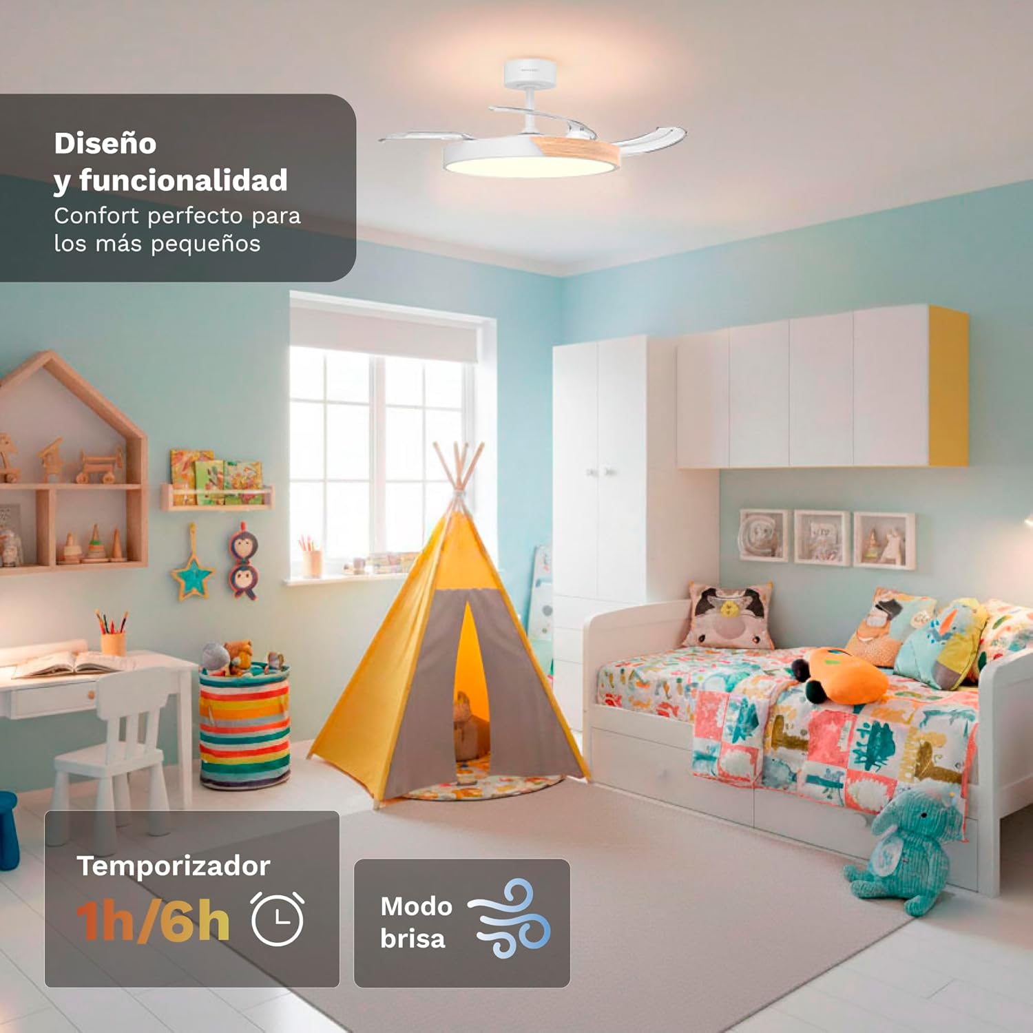 Ventilador de Teto Grunkel SKYDUAL42/ 30W/ 4 Pás 106cm/ 6 Velocidades - Imagem 4