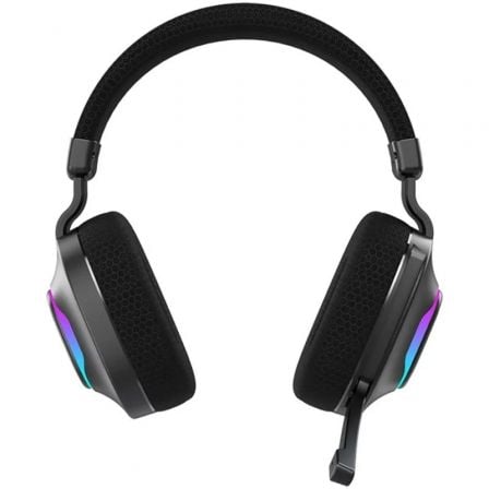 Auscultadores Gaming Sem Fios com Microfone Hiditec Vortex ARGB/ Jack 3.5/ Bluetooth/ Pretos - Imagem 2