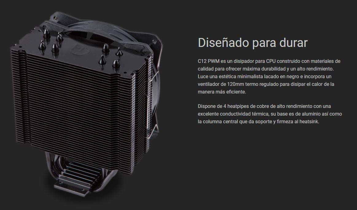 Ventilador com Dissipador Hiditec C12 PWM/ 12cm - Imagem 7