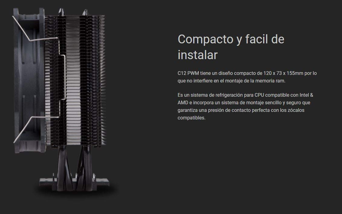 Ventilador com Dissipador Hiditec C12 PWM/ 12cm - Imagem 8