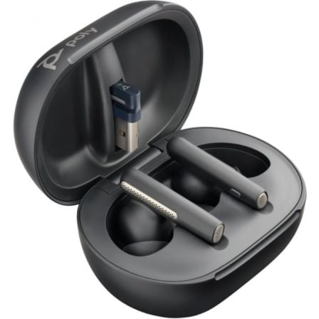 Auriculares Bluetooth Poly Voyager Free 60+ UC M com estojo de carregamento + Adaptador BT700/ Autonomia 10h/ Pretos - Imagem 3
