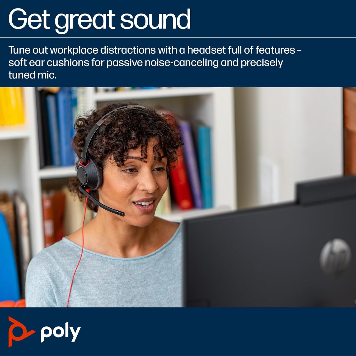 Auriculares Poly Blackwire 5220 USB-C + 3.5 mm + Adaptador USB-C/A/ com Microfone/ Jack 3.5 - USB Tipo-C/ Bulk/ Pretos - Imagem 5