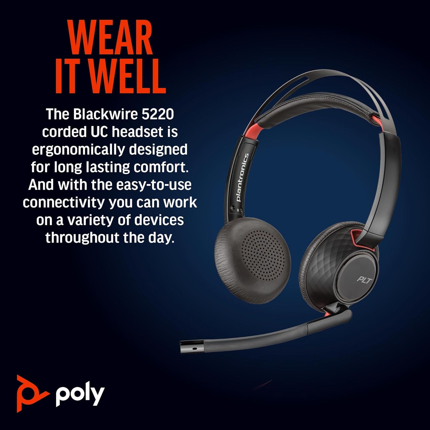 Auriculares Poly Blackwire 5220 USB-C + 3.5 mm + Adaptador USB-C/A/ com Microfone/ Jack 3.5 - USB Tipo-C/ Bulk/ Pretos - Imagem 4
