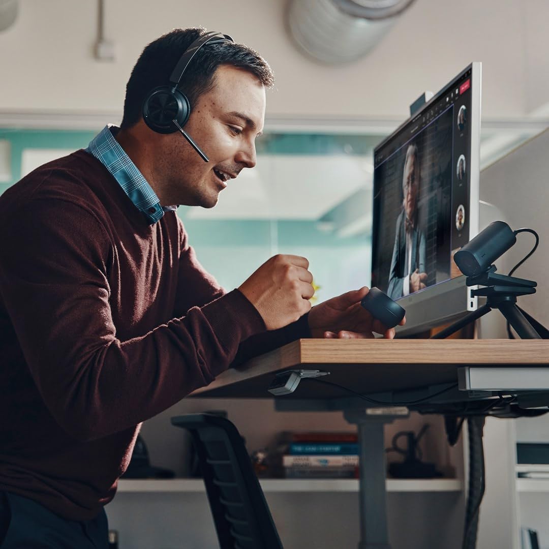 Auscultadores Sem Fios Poly Voyager Focus 2 para Microsoft Teams + Adaptador USB-C-A + Suporte de Carregamento/ com Microfone/ Bluetooth/ Preto - Imagem 3
