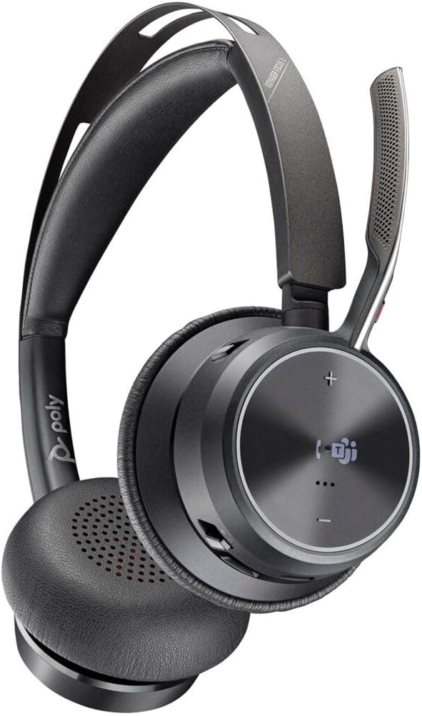 Auscultadores Sem Fios Poly Voyager Focus 2 Microsoft Teams + Adaptador USB-C-A + Suporte de Carga/ com Microfone/ Bluetooth/ Pretos - Imagem 3