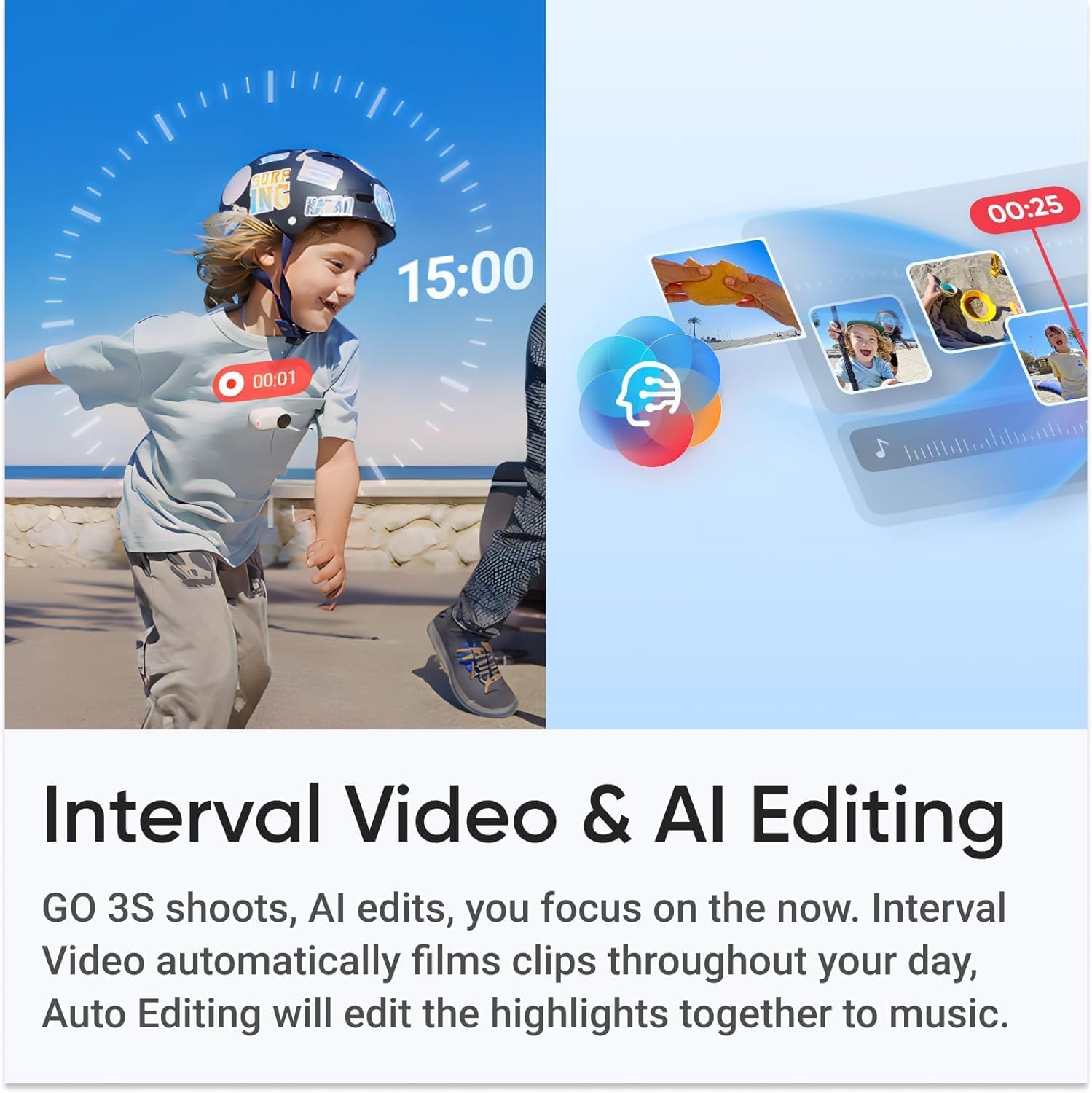 Câmara Digital Desportiva Insta360 GO 3S/ 4K/ Ângulo de visão 180º/ Preta - Imagem 2