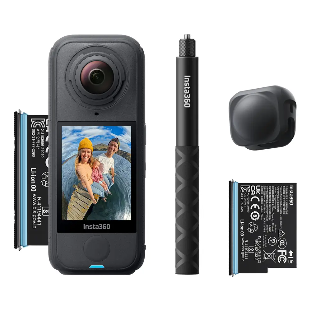 Câmara Digital Desportiva Insta360 X4 Air Pack Principiante/ 8K/ Ângulo de visão 360º/ Preta