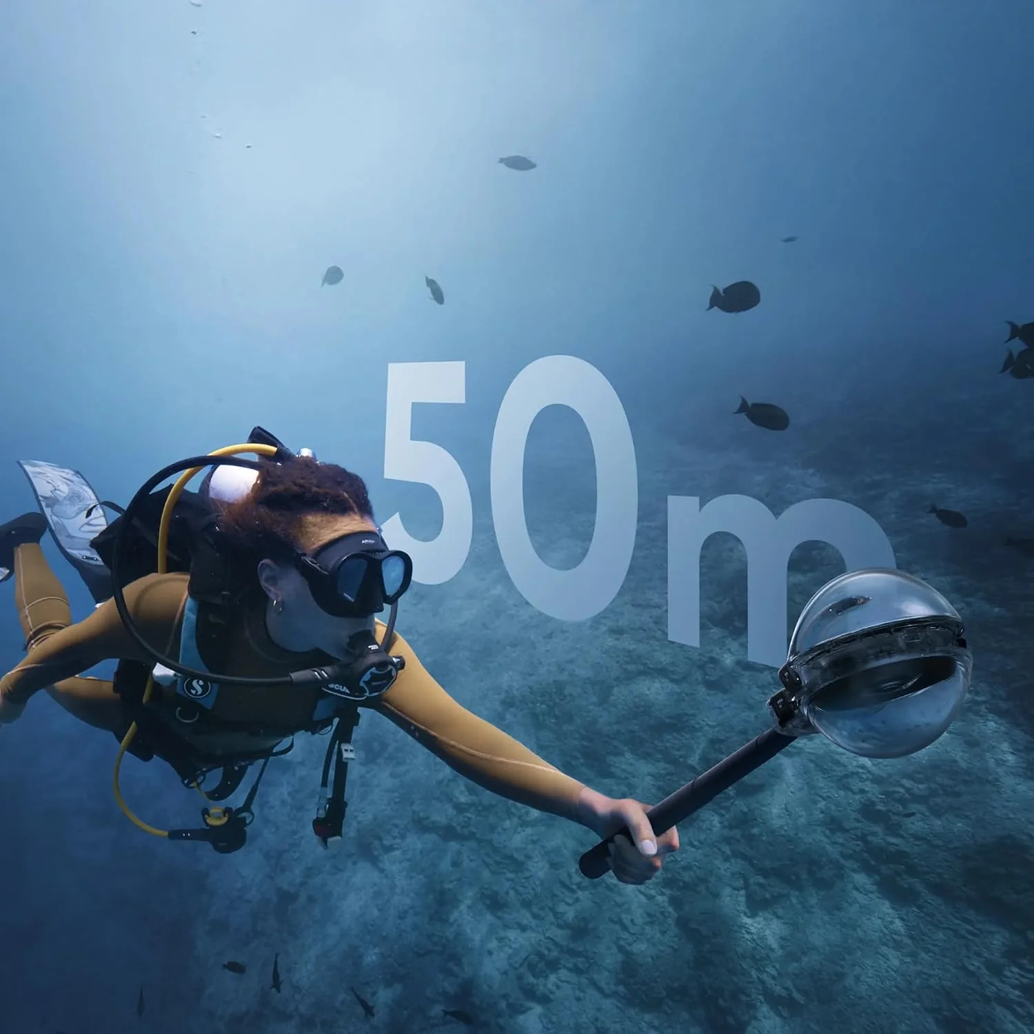 Caixa de Mergulho Insta360 Invisible Dive Case Pro para X5 Impermeável 50m 360 Graus - Imagem 3