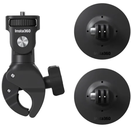 Kit de Suportes para Mota Insta360 com Pinça Universal e Suportes Adesivos Flexíveis 3M