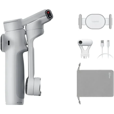 Estabilizador Gimbal Insta360 Flow 2 Pro Pack com IA, Apple DockKit, Tripé, Selfie Stick e Bateria 10h Cinzento