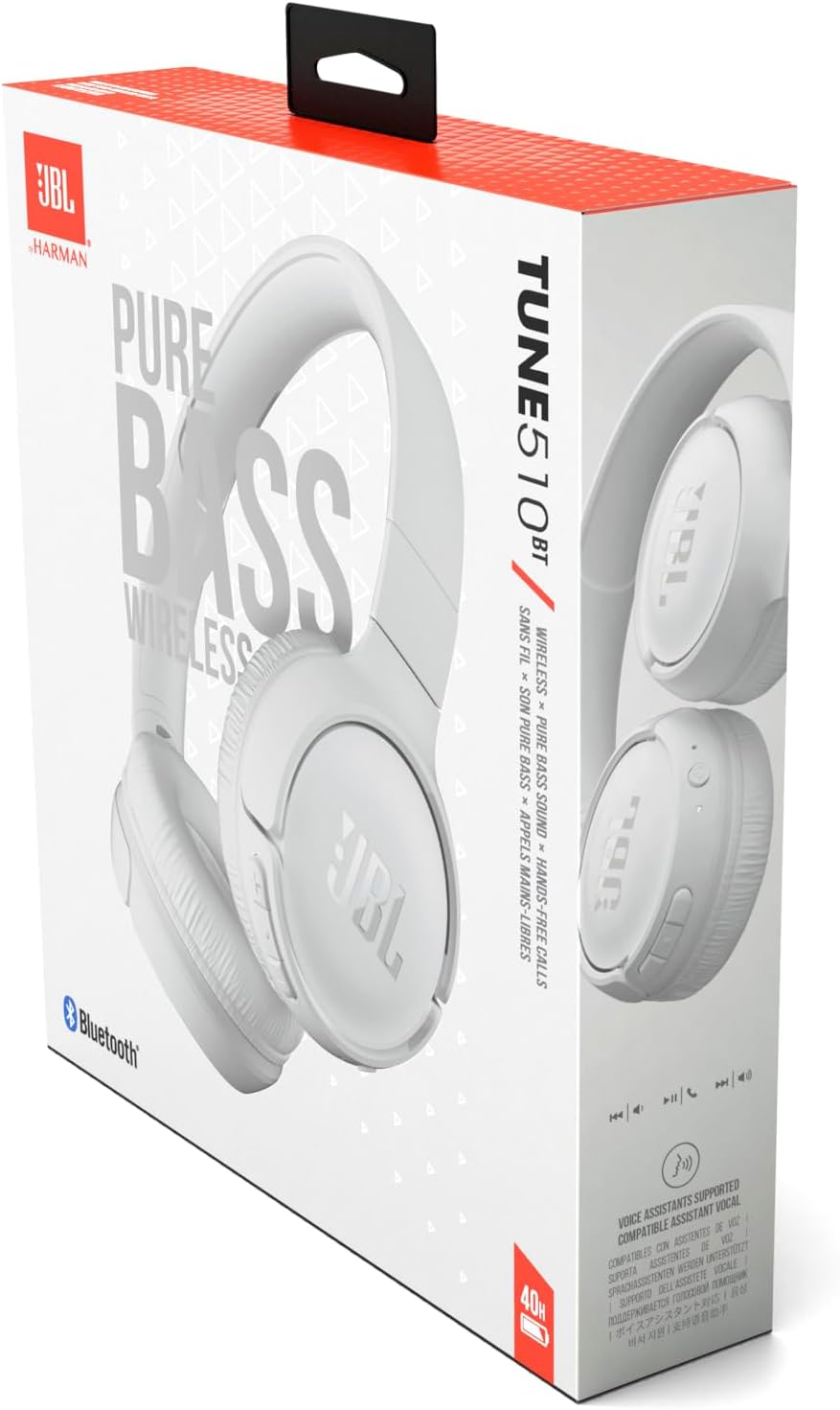 Auscultadores Sem Fios JBL Tune 510BT/ com Microfone/ Bluetooth/ Brancos - Imagem 7