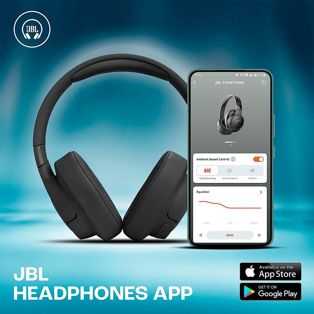 Auscultadores Sem Fios JBL Tune 770NC/ com Microfone/ Bluetooth/ Pretos - Imagem 5