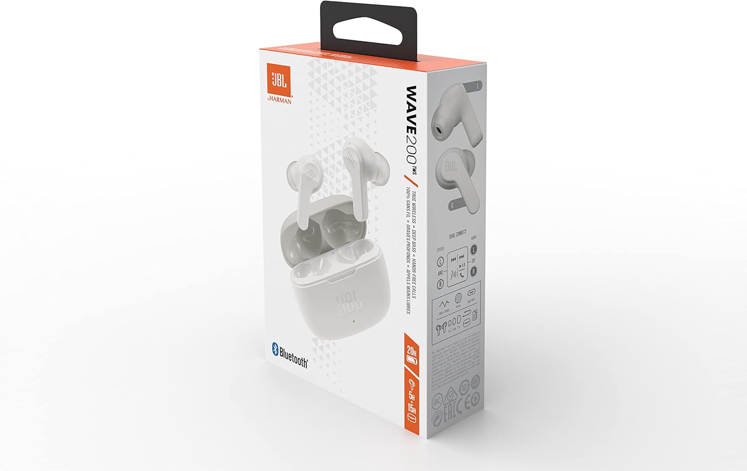 Auriculares Bluetooth JBL Wave 200TWS com estojo de carregamento/ Autonomia 5h/ Brancos - Imagem 7
