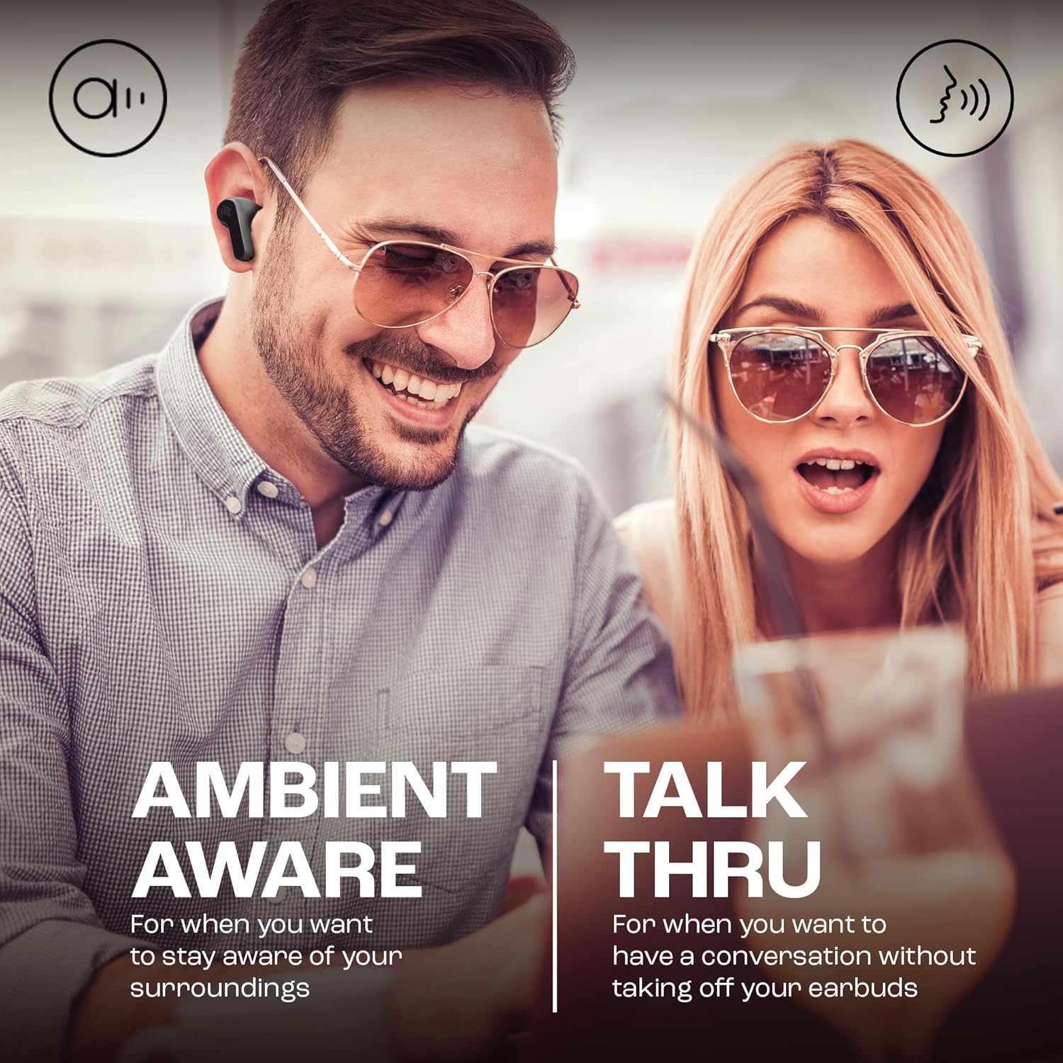 Auriculares Bluetooth JBL Wave Beam com estojo de carregamento/ Autonomia 8h/ Pretos - Imagem 6