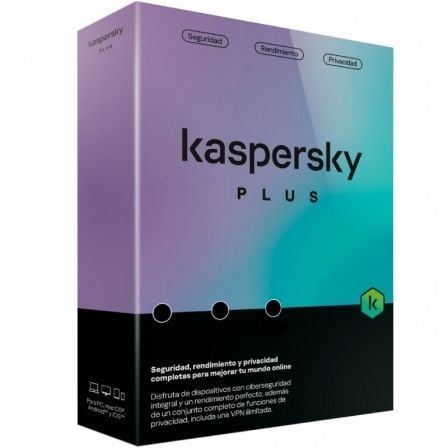 Antivírus Kaspersky Plus/ 3 Dispositivos/ 1 Ano