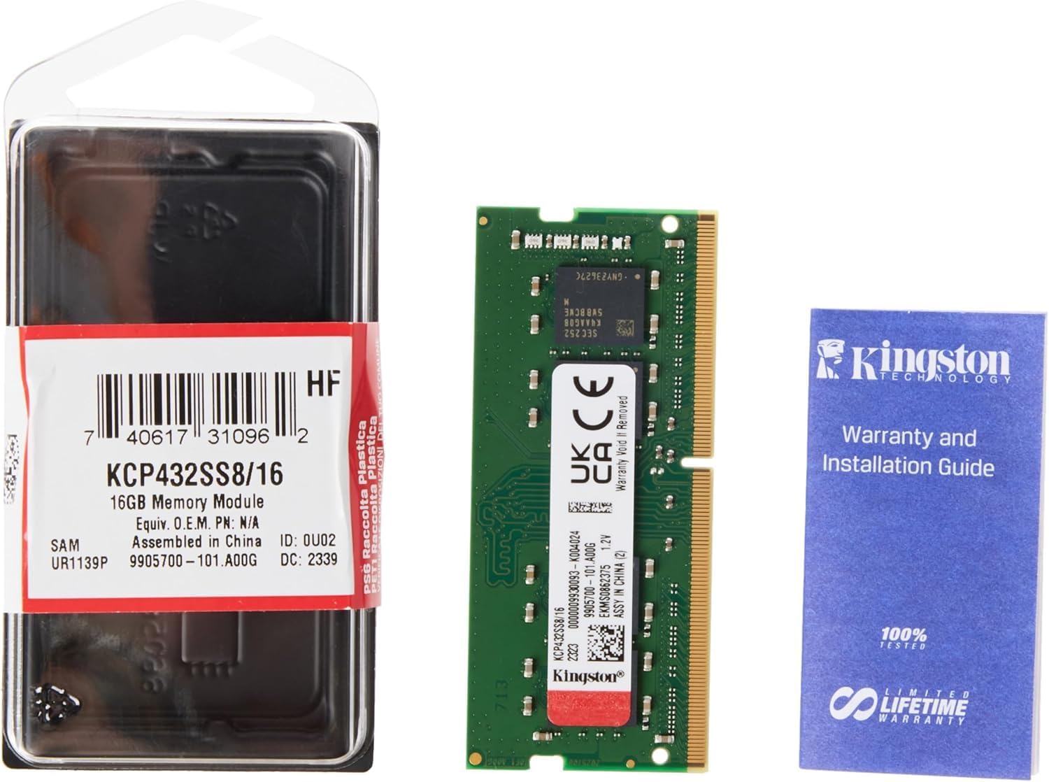 Memória RAM Kingston ValueRAM 16GB/ DDR4/ 3200MHz/ 1.2V/ CL22/ SODIMM