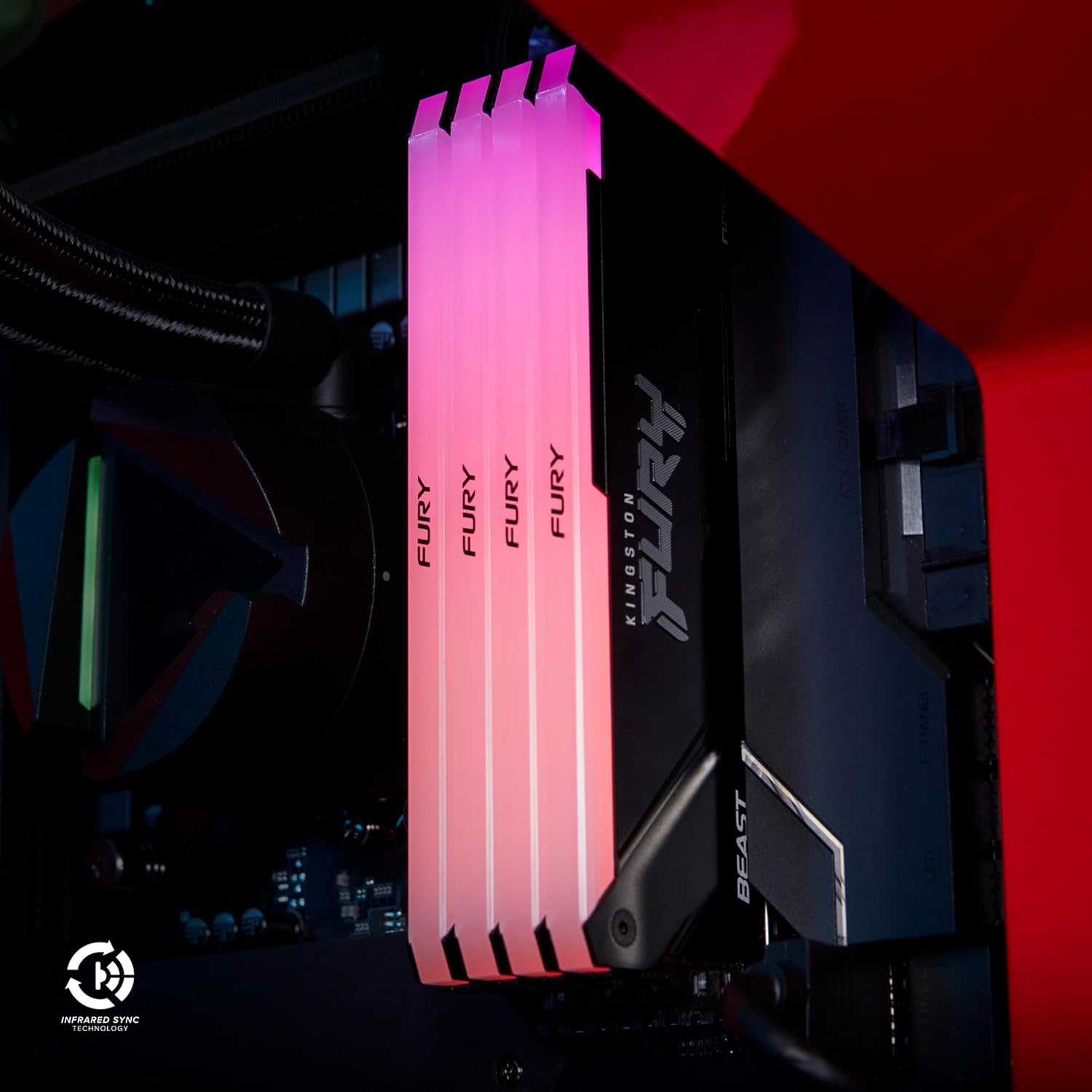 Memória RAM Kingston FURY Beast RGB 16GB/ DDR4/ 3200MHz/ 1.35V/ CL16/ DIMM - Imagem 4