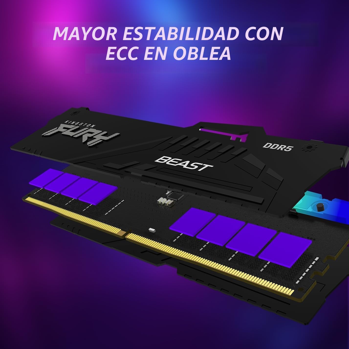 Memória RAM Kingston FURY Beast RGB 16GB/ DDR5/ 6000MHz/ 1.4V/ CL30/ DIMM - Imagem 2