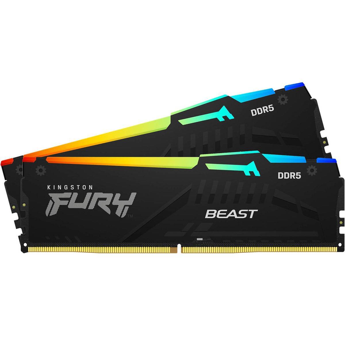 Memória RAM Kingston FURY Beast RGB 2 x 16GB/ DDR5/ 6000MHz/ 1.35V/ CL36/ DIMM